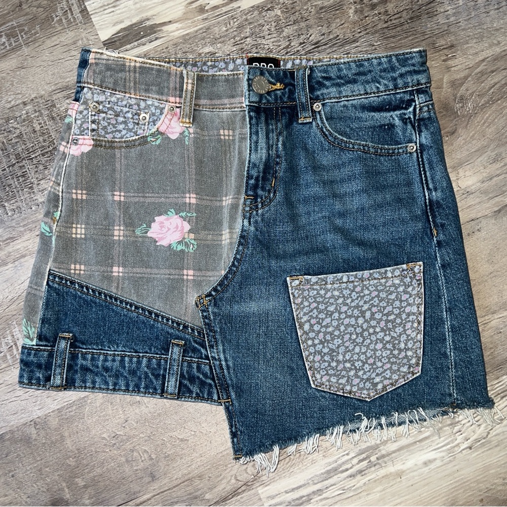 Urban Outfitters BDG Floral Patchwork Denim Skirt